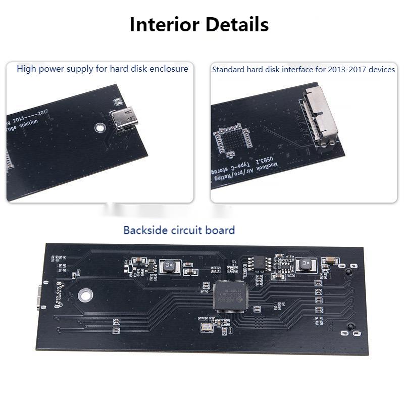 Dogfish USB3.2 to MAC SSD Enclosure, Type-C to 12+16 PIN Apple Flash AHCI SSD Adapter,for 2013-2017 MacBook Pro Retina /MacBook Air/Mac Mini/Mac Pro