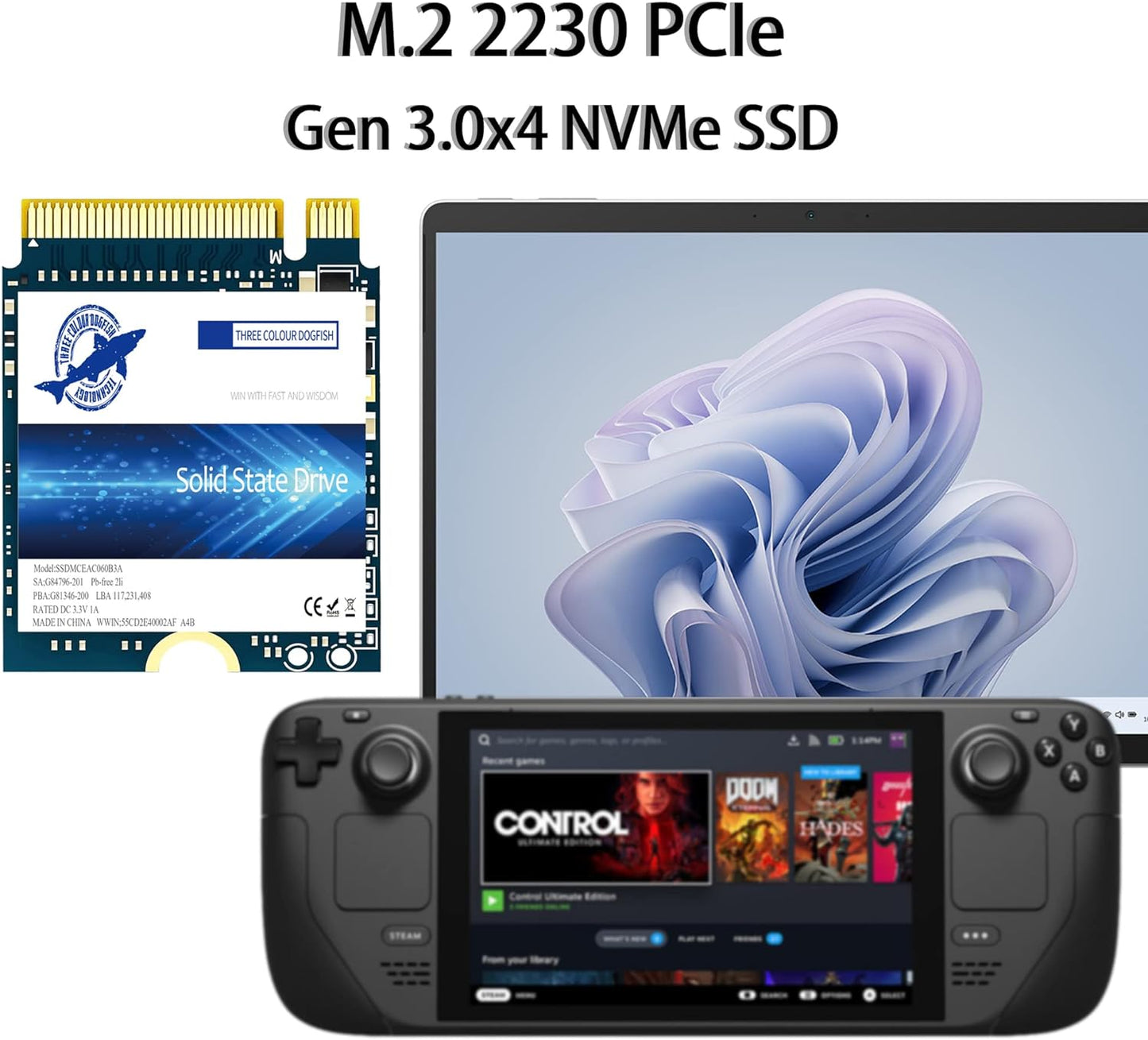 DOGFISH M.2 2230 SSD PCIe3.0 Great for Steam Deck and Microsoft Surface