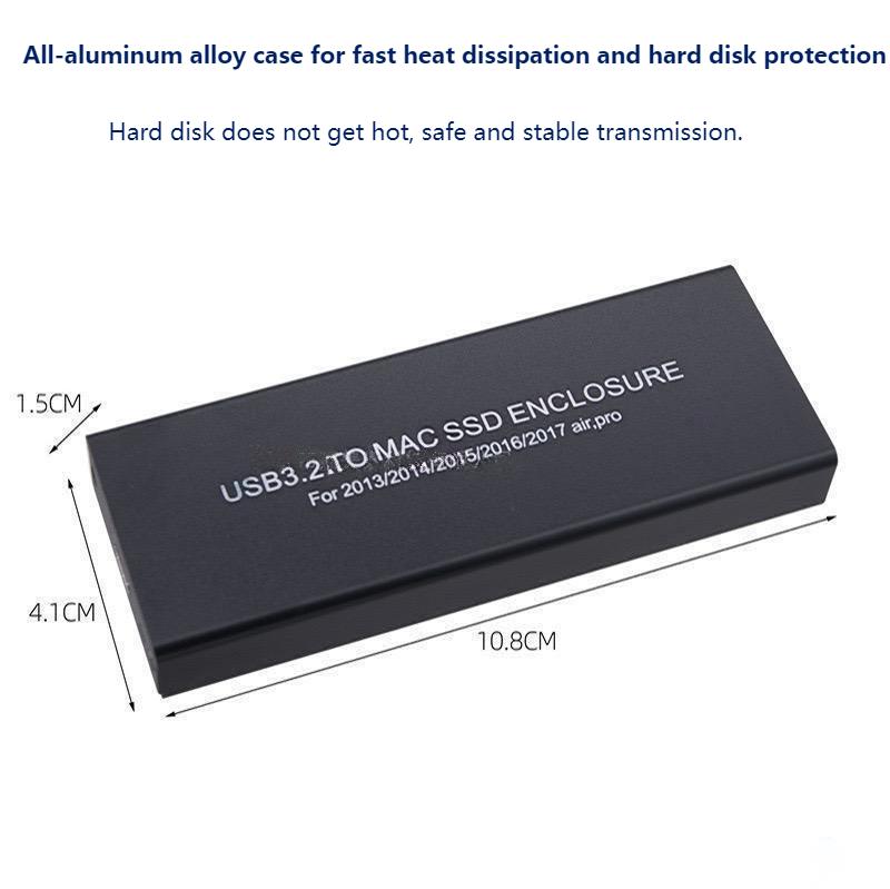 Dogfish USB3.2 to MAC SSD Enclosure, Type-C to 12+16 PIN Apple Flash AHCI SSD Adapter,for 2013-2017 MacBook Pro Retina /MacBook Air/Mac Mini/Mac Pro