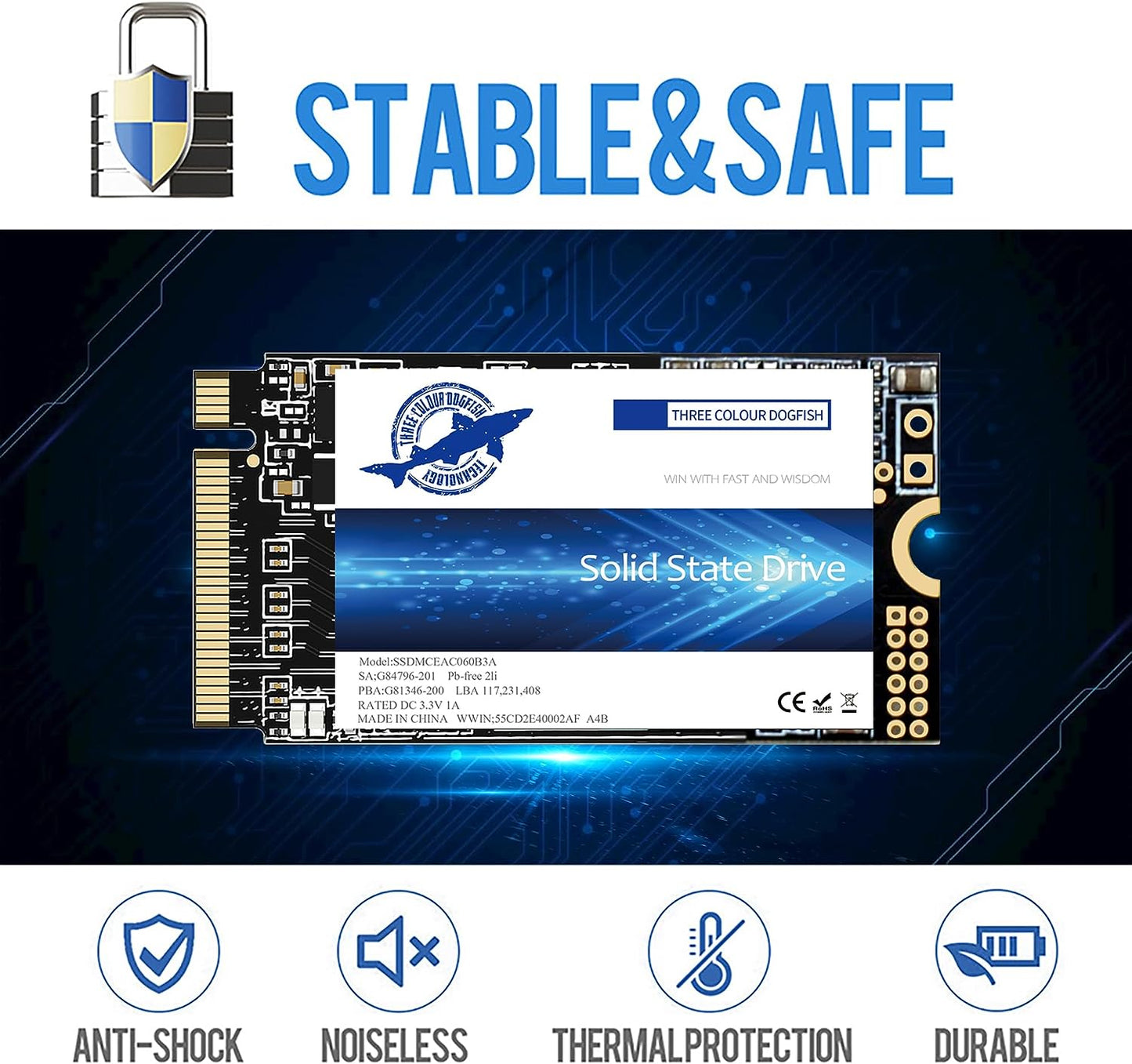 THREE COLOUR DOGFISH M.2 2242 SSD PCIe3.0