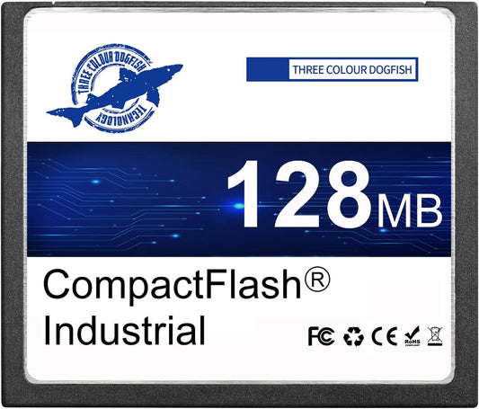 Dogfish Compact Flash Memory Card 128MB Industrial CF Type I Card FAT16 for Industrial Equipment and Vintage Digital Cameras