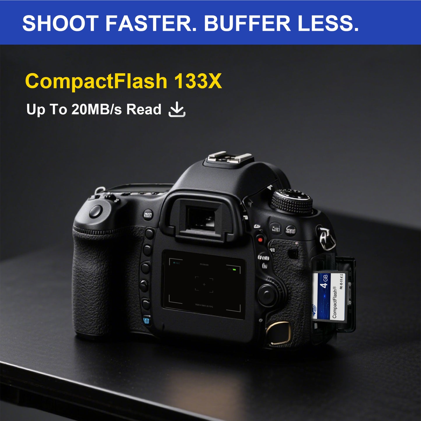 Dogfish Compact Flash Karte 4GB 133X CF Speicherkarte für Professionelle Fotografie und alte DSLR Kameras
