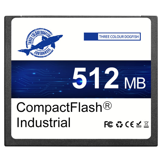 Dogfish Compact Flash Memory Card 512MB Industrial CF Type I Card FAT16 for Industrial Equipment and Vintage Digital Cameras