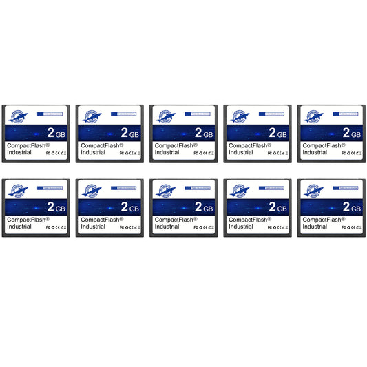 Dogfish Compact Flash Memory Card 2GB 10PACK Industrial CF Type I Card FAT16 for Industrial Equipment and Vintage Digital Cameras