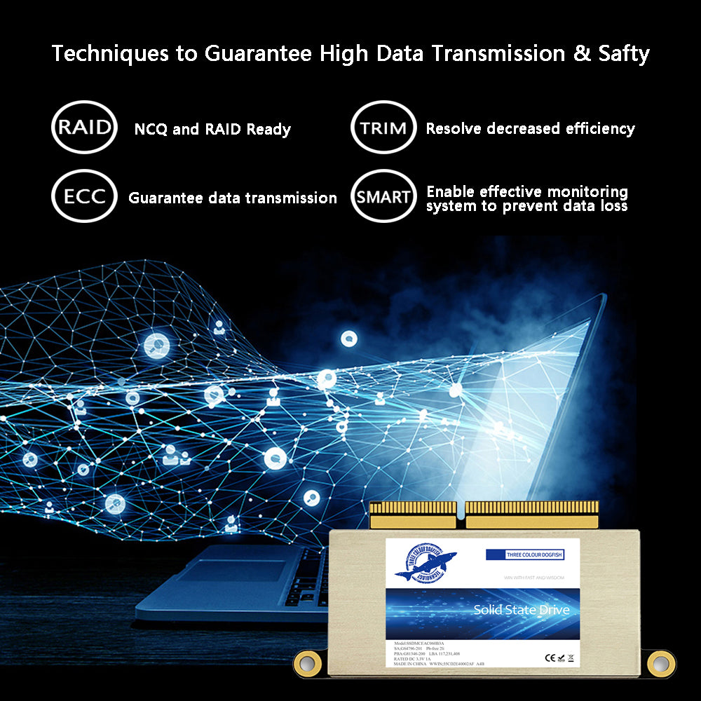 DOGFISH SSD PCIe Gen3x4 M.2 NVMe Compatible with 2016-2017 13-inch MacBook Pro Non-Touch Bar