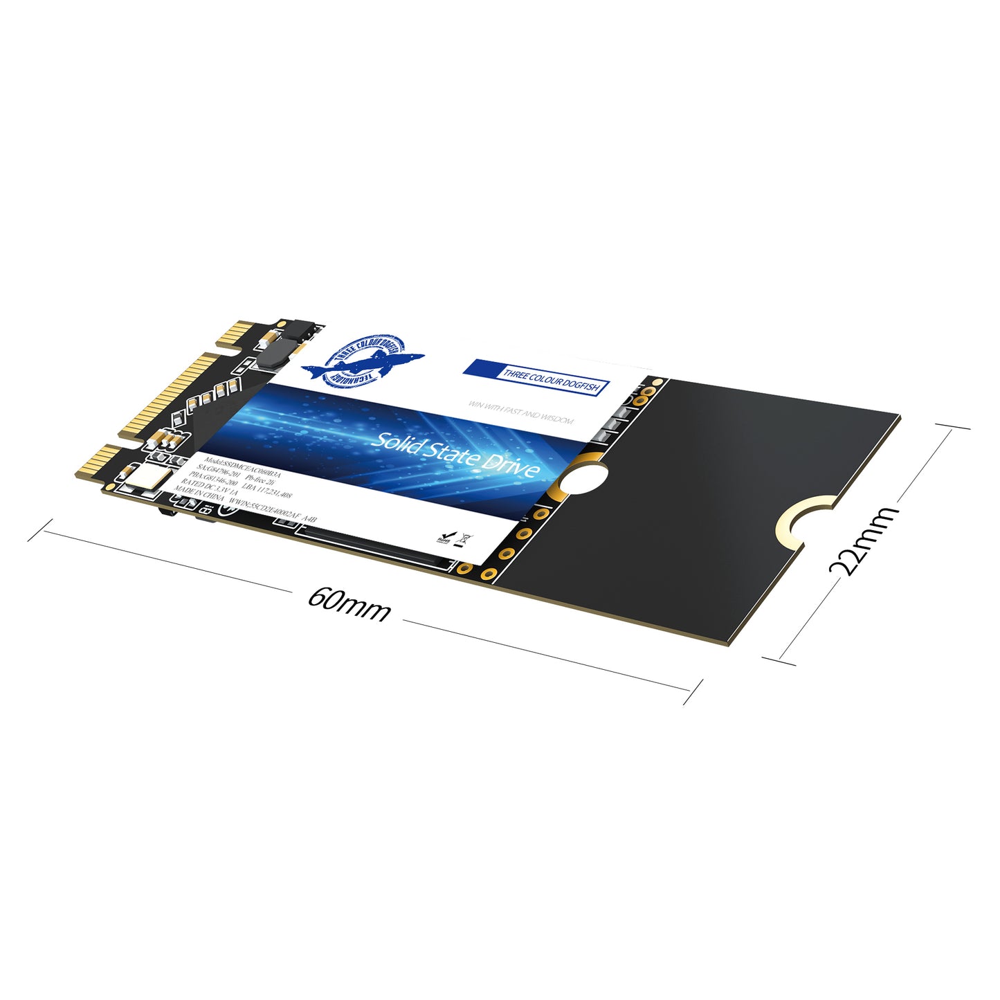 THREE COLOUR DOGFISH M.2 2260 SSD Sata NGFF Internal Solid State Drive 60GB—4TB