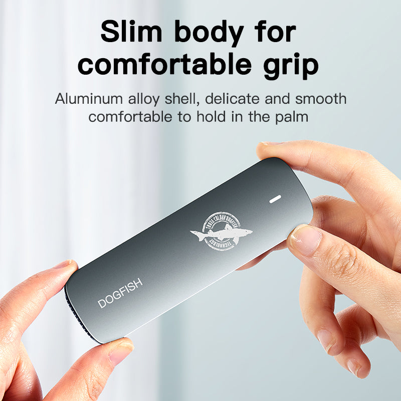 THREE COLOUR DOGFISH Portable External SSD Grey Metal USB 3.1 Type-C Ultra-Light Mini Breathable Portable