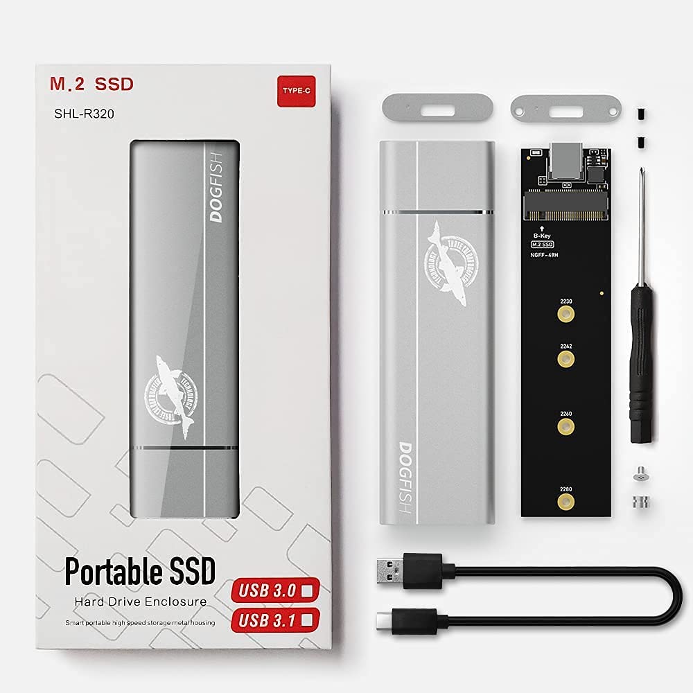 Dogfish Portable External SSD Enclosure Aluminum USB 3.1 Type C – Dogfish