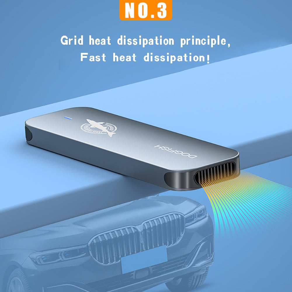 THREE COLOUR DOGFISH Portable External SSD Grey Metal USB 3.1 Type-C Ultra-Light Mini Breathable Portable