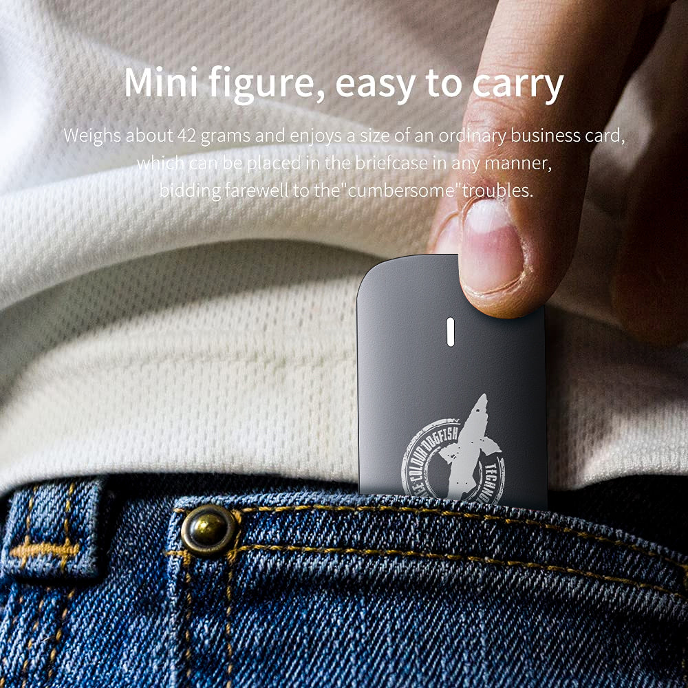 THREE COLOUR DOGFISH Portable External SSD Grey Metal USB 3.1 Type-C Ultra-Light Mini Breathable Portable