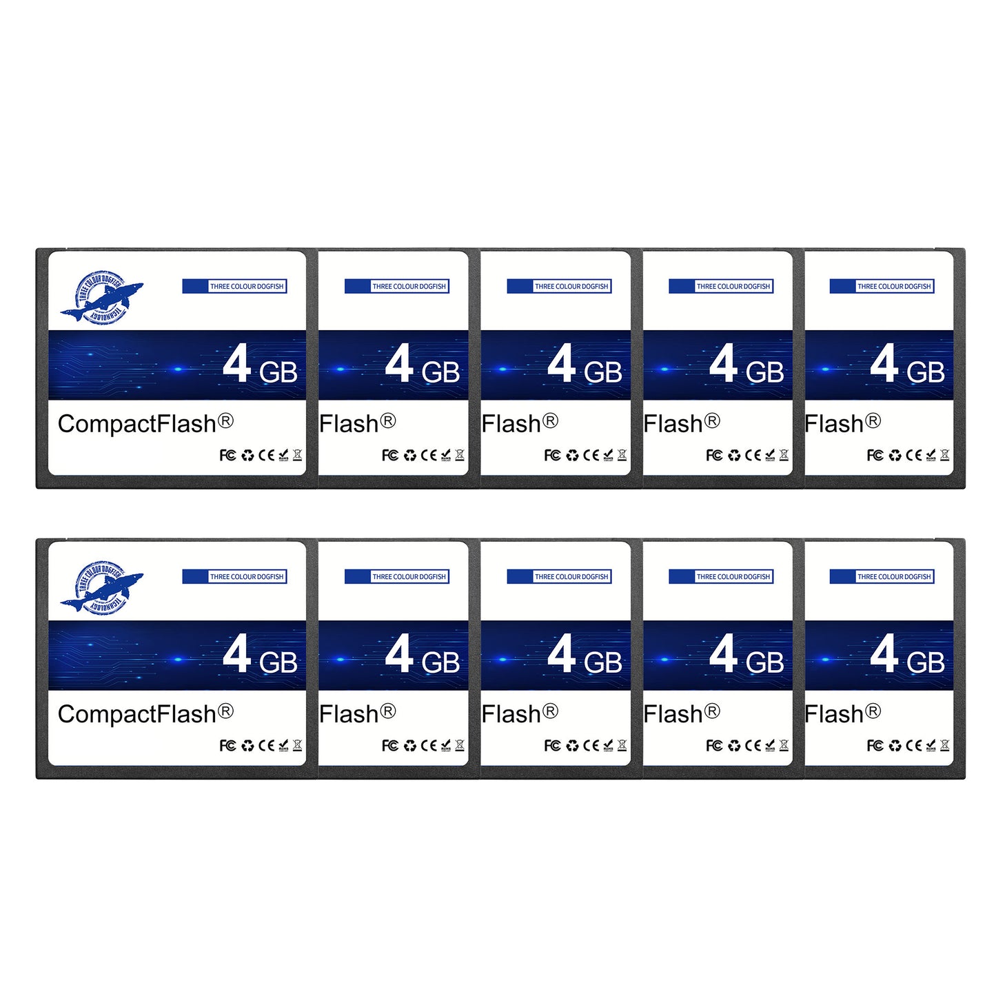 Dogfish Compact Flash Karte 4GB 10PACK 133X CF Speicherkarte für Professionelle Fotografie und alte DSLR Kameras