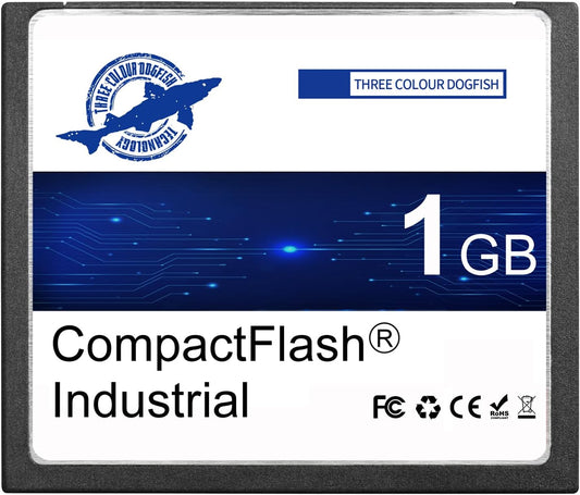 Dogfish Compact Flash Memory Card 1GB Industrial CF Type I Card FAT16 for Industrial Equipment and Vintage Digital Cameras