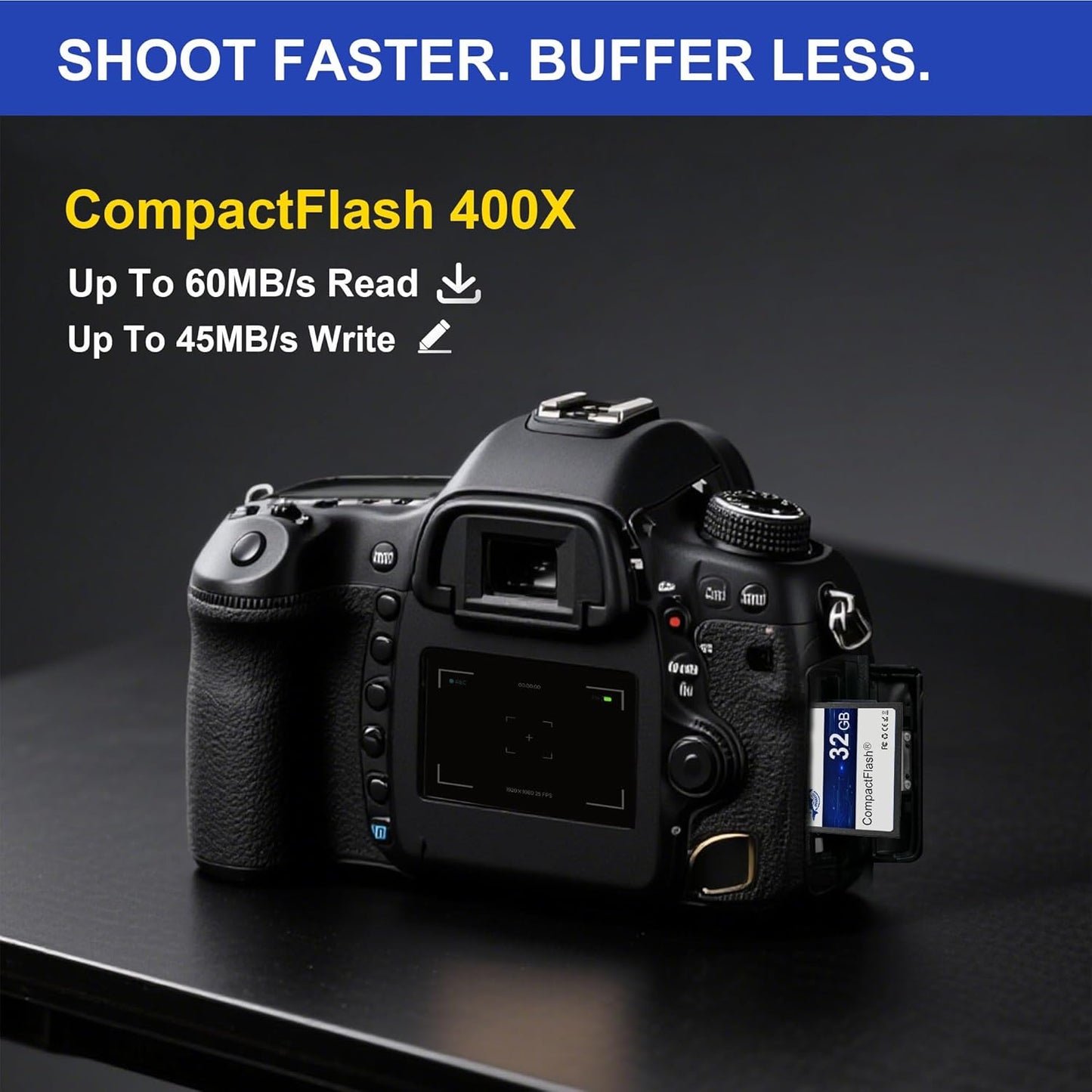 Dogfish Compact Flash Memory Card 32GB 400X CF Camera Cards FAT32 | for Professional Photographer, Videographer
