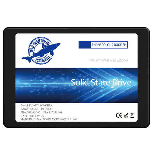 THREE COLOUR DOGFISH SSD SATA 2.5" 32GB - 2TB Internal Solid State Drive for Desktop Laptop SATA-III 6Gb/s