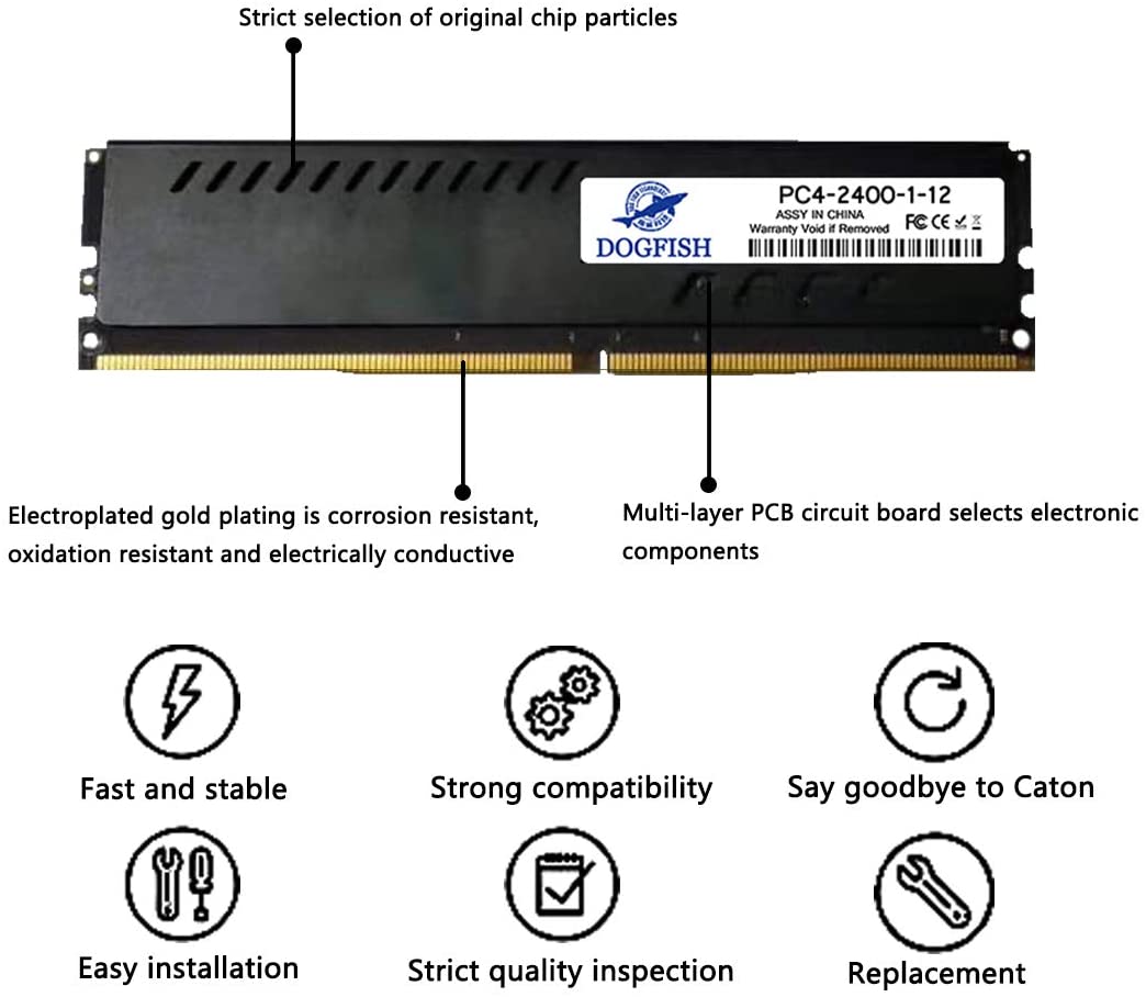 Dogfish RAM DDR3 PC3-12800 (1600MHz) Desktop Memory 1.35V/1.5V 2GB-8GB