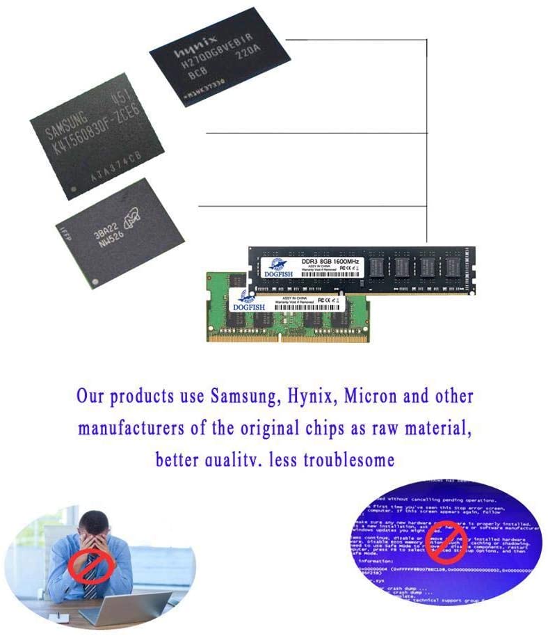 Dogfish RAM  DDR3 PC3-10600  (1333MHz) Desktop Memory 1.35V/1.5V (2GB/4GB/8GB)